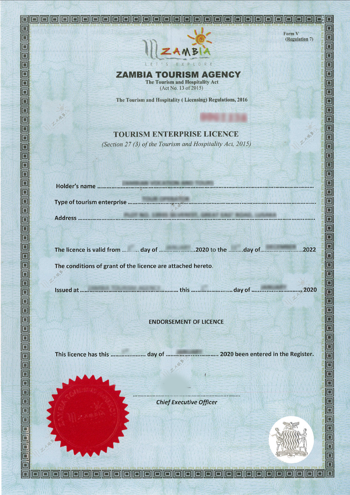 Tourism Enterprise Licence (Department of Tourism)
