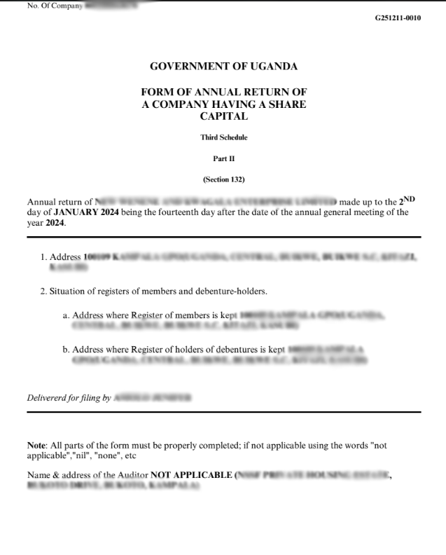 Notice of Beneficial Owners